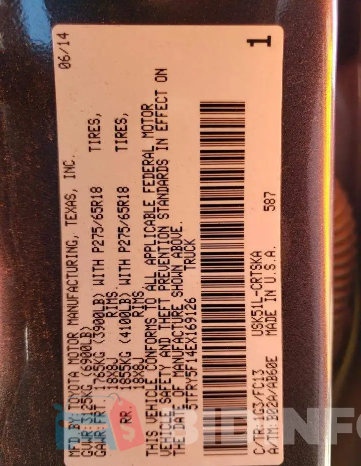 5TFRY5F14EX169126 Photo# 12