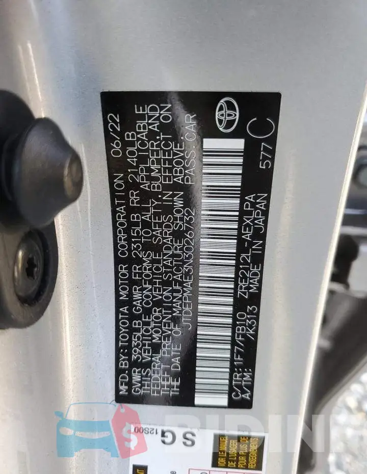 JTDEPMAE3N3026732 Photo# 12