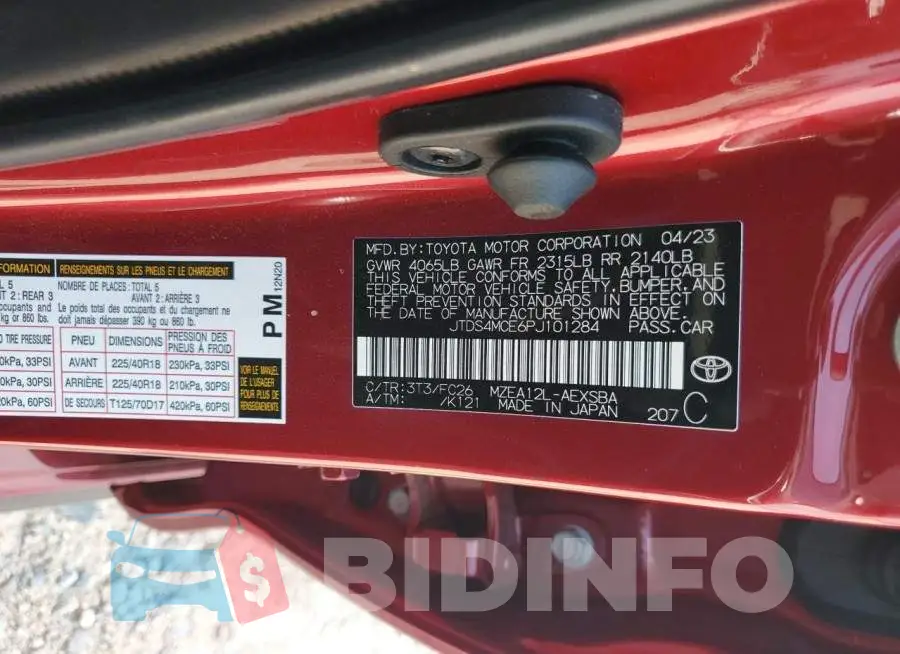 JTDS4MCE6PJ101284 Photo# 12