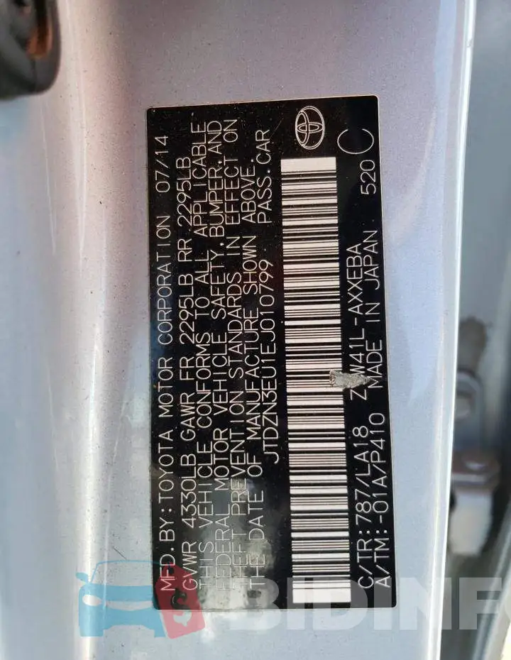 JTDZN3EU1EJ010799 Photo# 12
