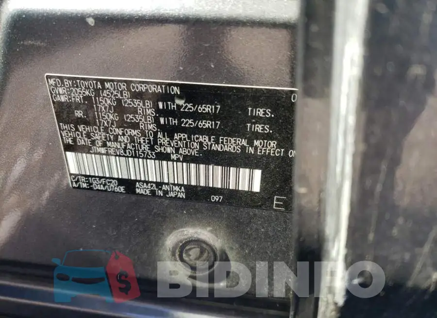 JTMWFREV8JD115733 Photo# 12