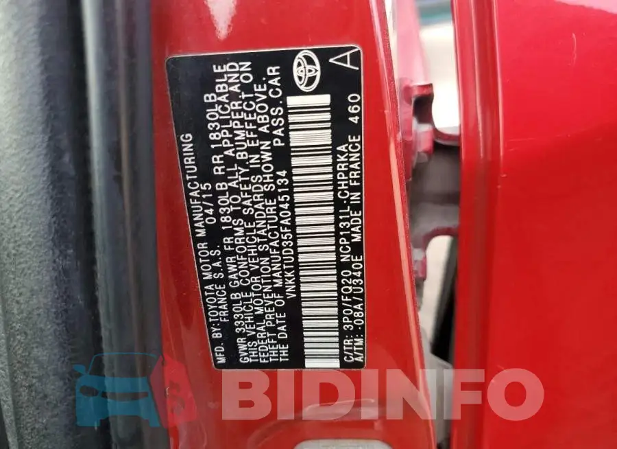 VNKKTUD35FA045134 Photo# 12