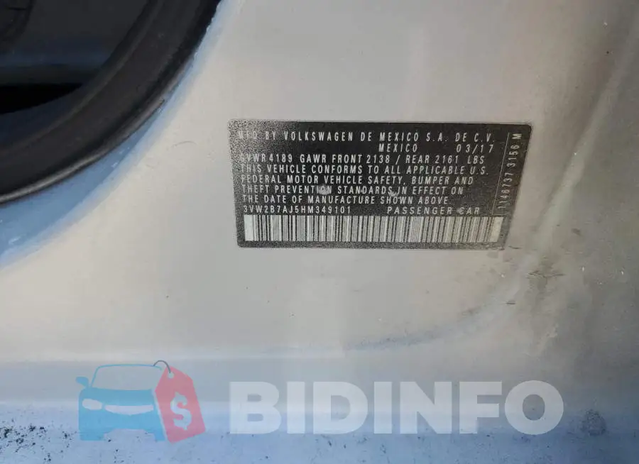 3VW2B7AJ5HM349101 Photo# 12