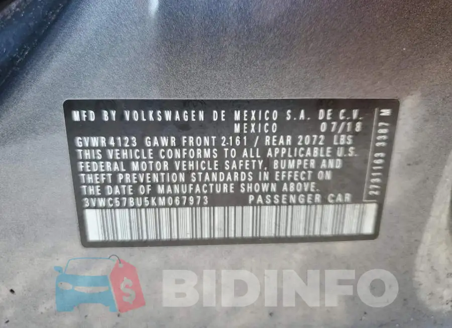3VWC57BU5KM067973 Photo# 12