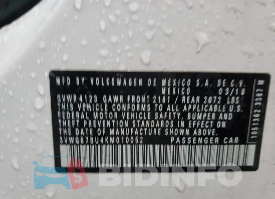 3VWG57BU4KM010052 Photo# 12