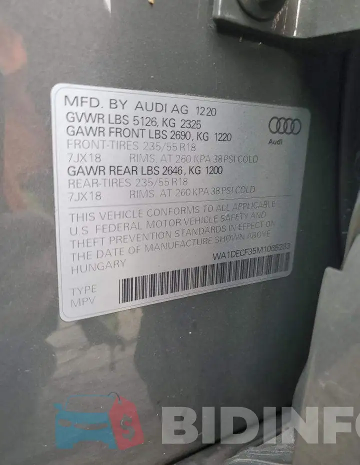 WA1DECF35M1065233 Photo# 13