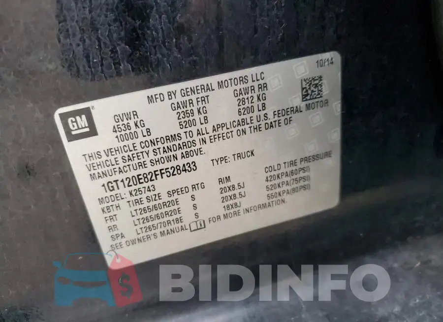 1GT120E82FF528433 Photo# 12