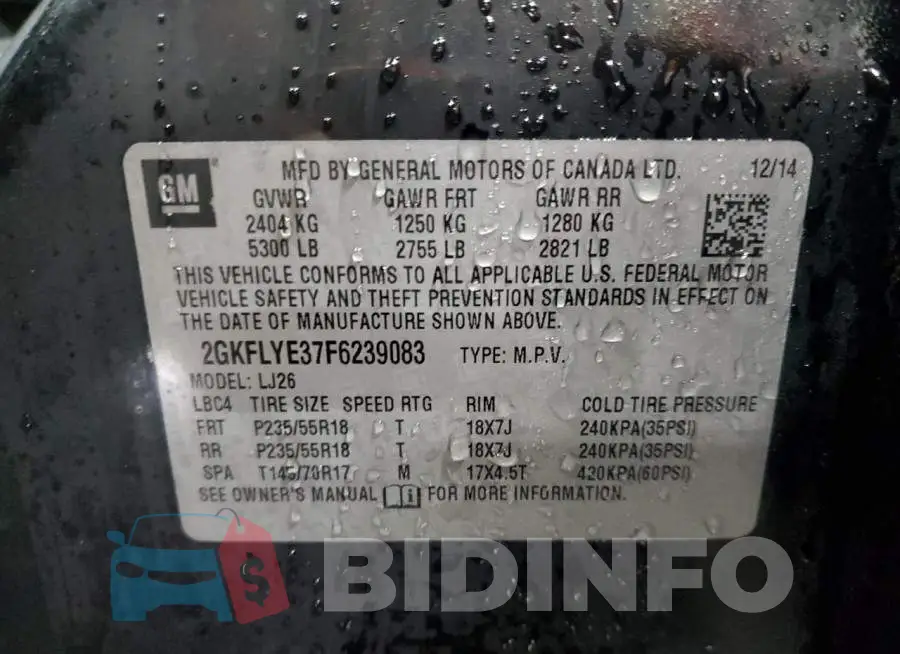 2GKFLYE37F6239083 Photo# 13