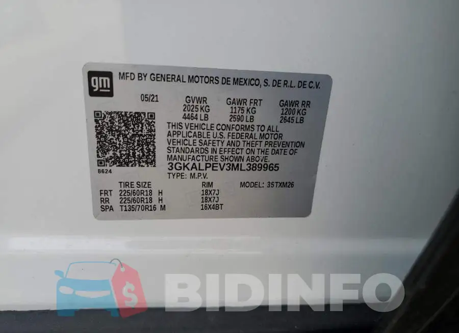 3GKALPEV3ML389965 Photo# 13