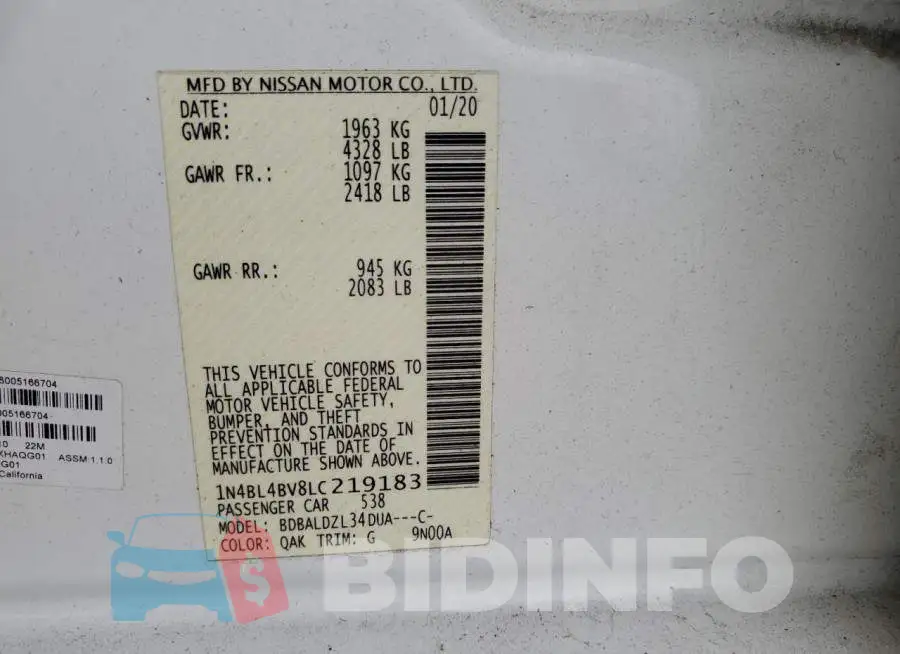 1N4BL4BV8LC219183 Photo# 13