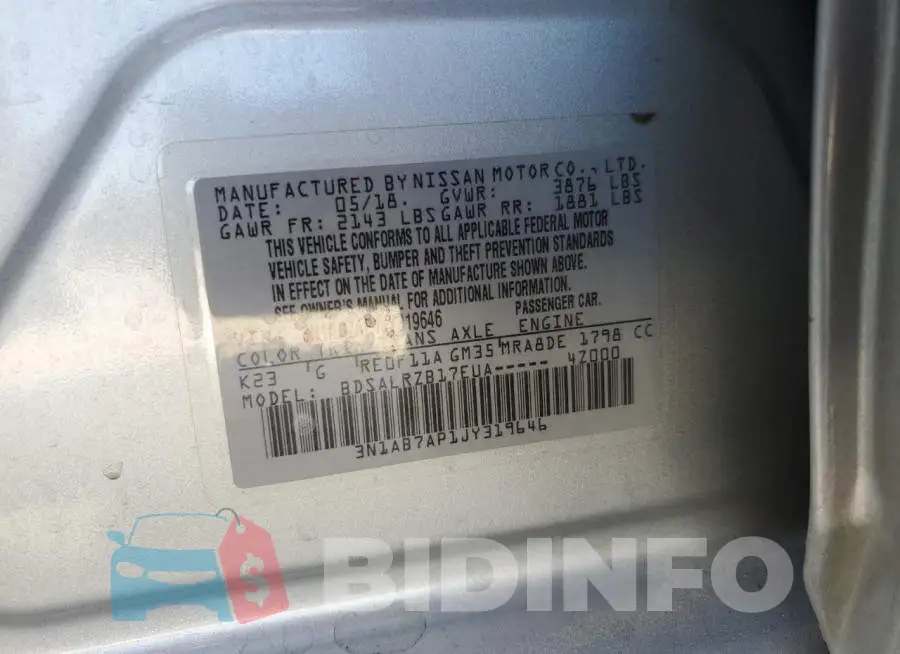 3N1AB7AP1JY319646 Photo# 12
