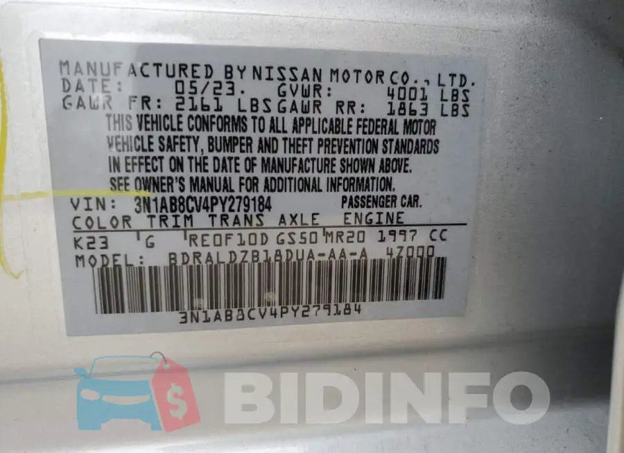 3N1AB8CV4PY279184 Photo# 13