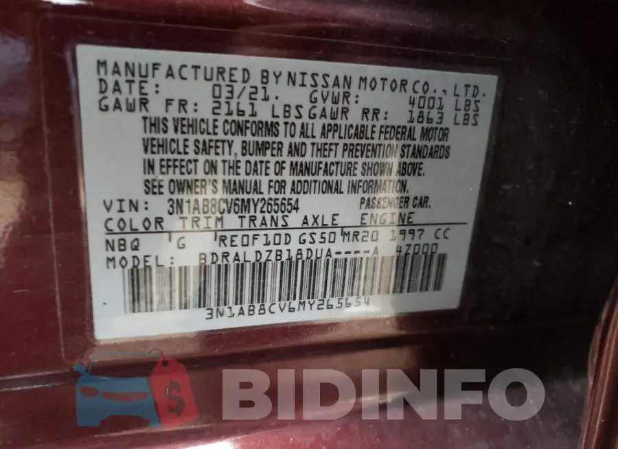3N1AB8CV6MY265654 Photo# 12