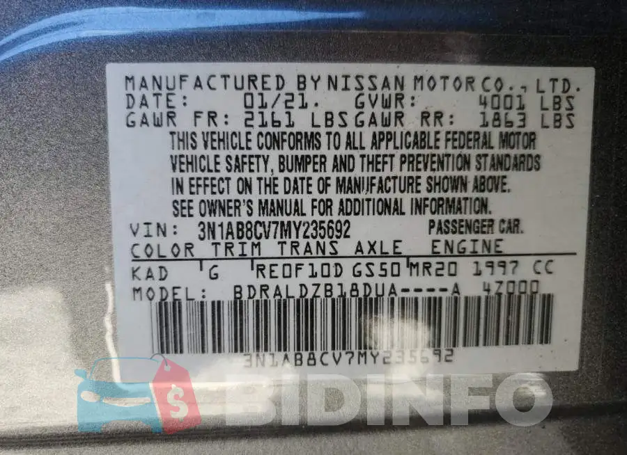 3N1AB8CV7MY235692 Photo# 12