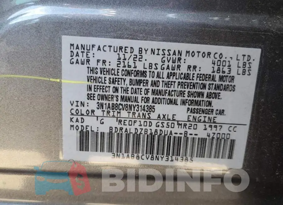 3N1AB8CV8NY314385 Photo# 12