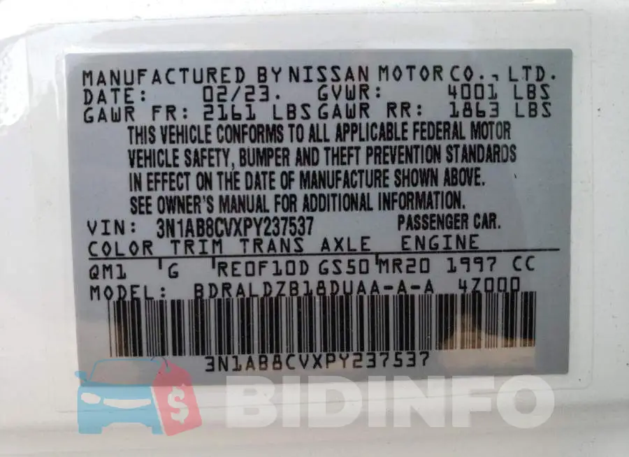 3N1AB8CVXPY237537 Photo# 12