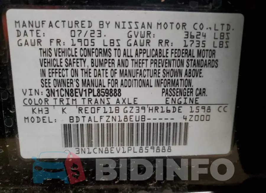 3N1CN8EV1PL859888 Photo# 13