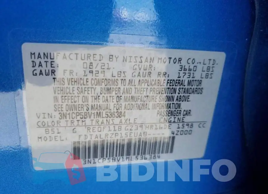 3N1CP5BV1ML536384 Photo# 13