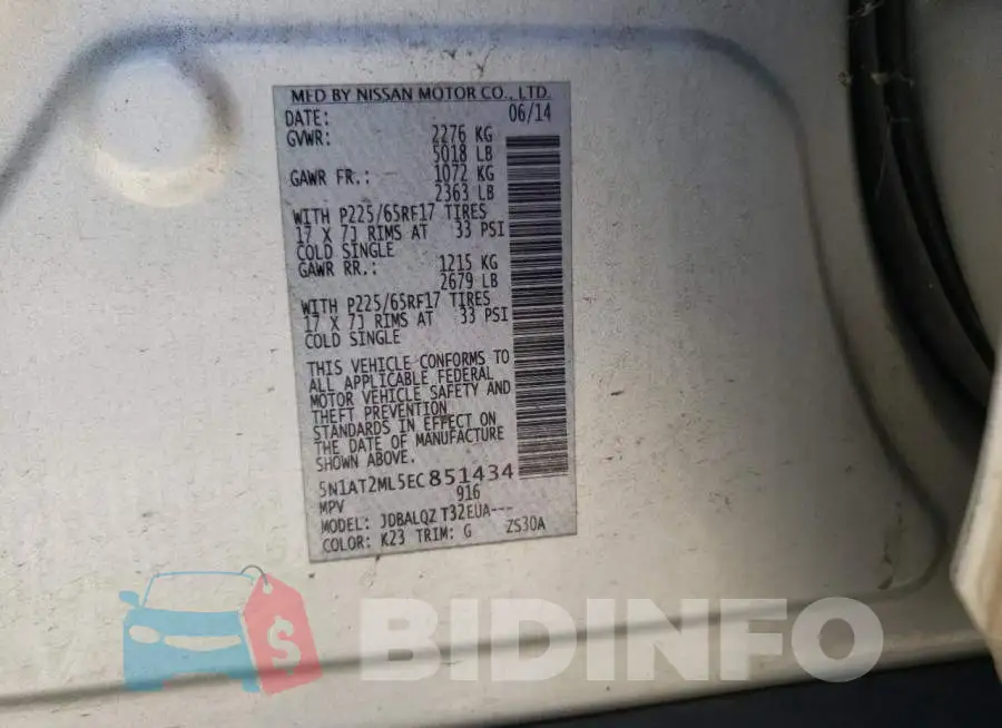 5N1AT2ML5EC851434 Photo# 12