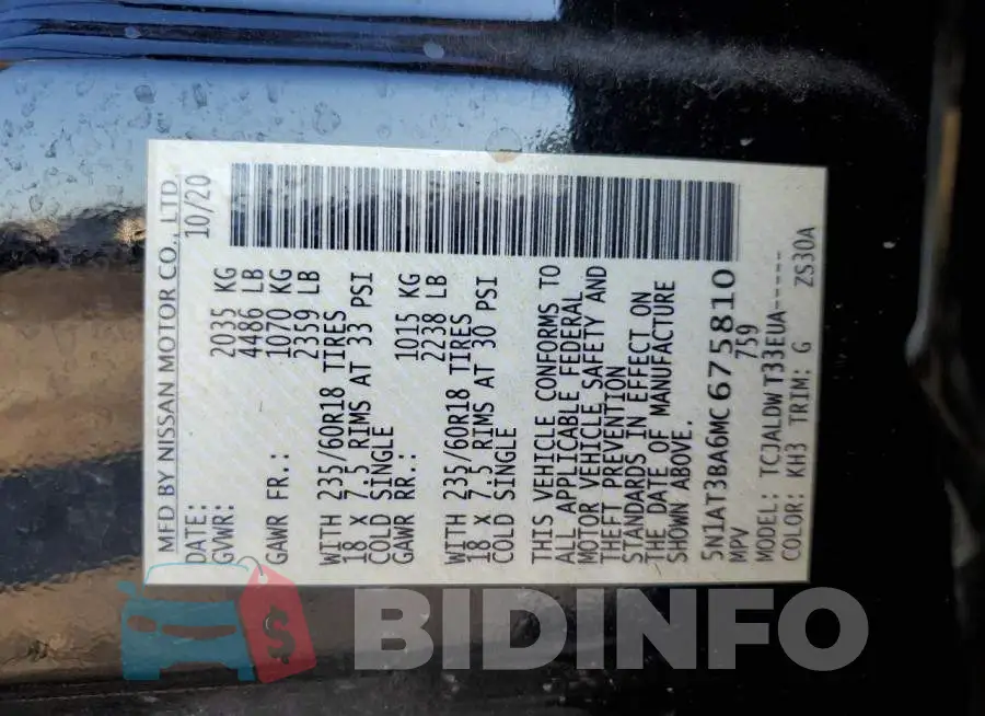 5N1AT3BA6MC675810 Photo# 14