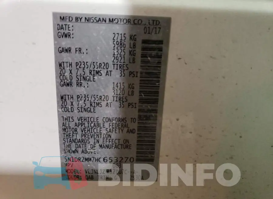 5N1DR2MM7HC653270 Photo# 13