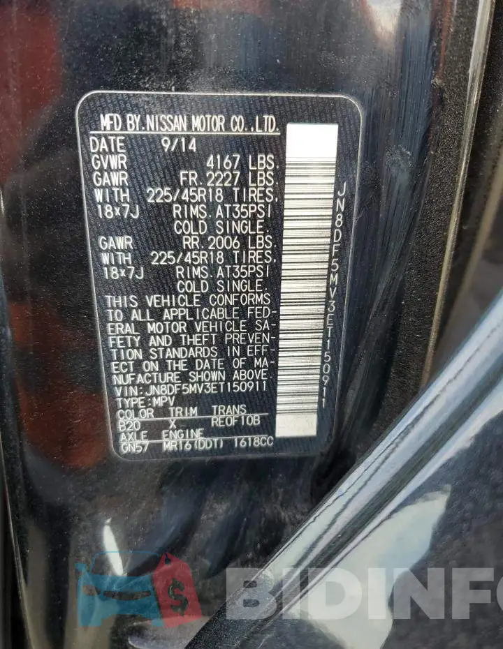JN8DF5MV3ET150911 Photo# 12