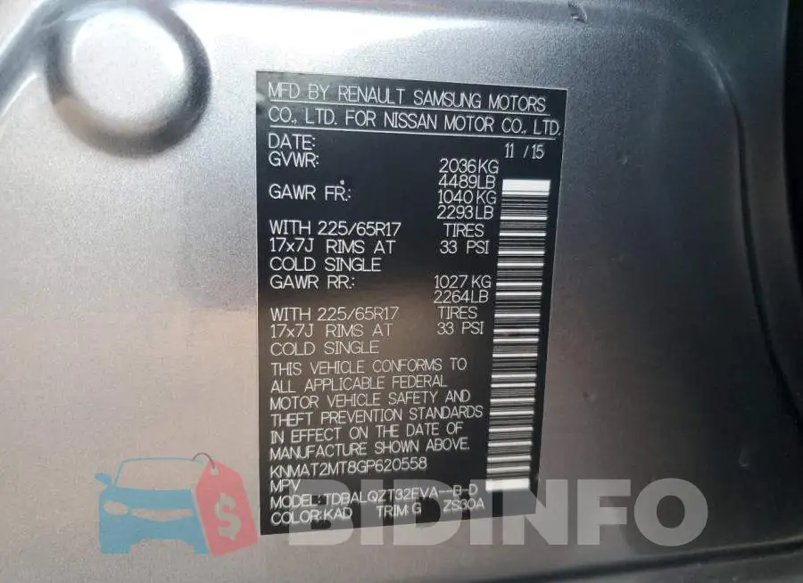 KNMAT2MT8GP620558 Photo# 14