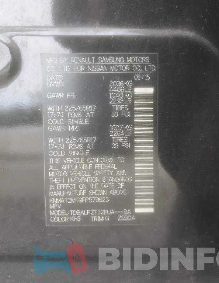 KNMAT2MT9FP579923 Photo# 14