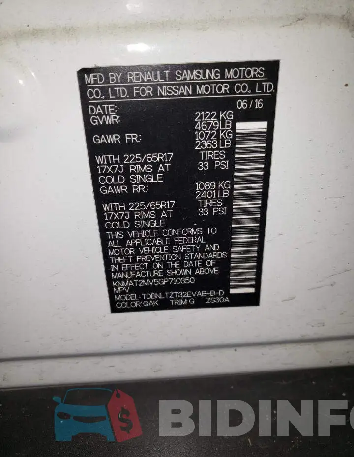 KNMAT2MV5GP710350 Photo# 12