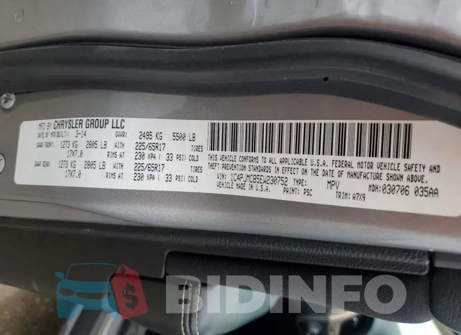 1C4PJMCB5EW230752 Photo# 13