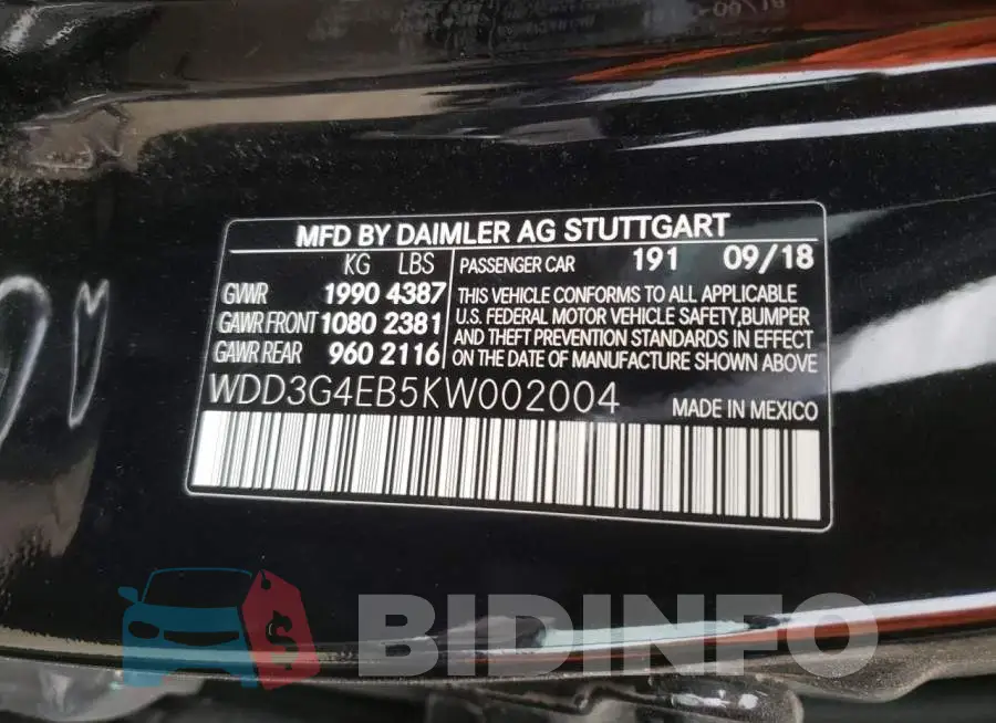 WDD3G4EB5KW002004 Photo# 12