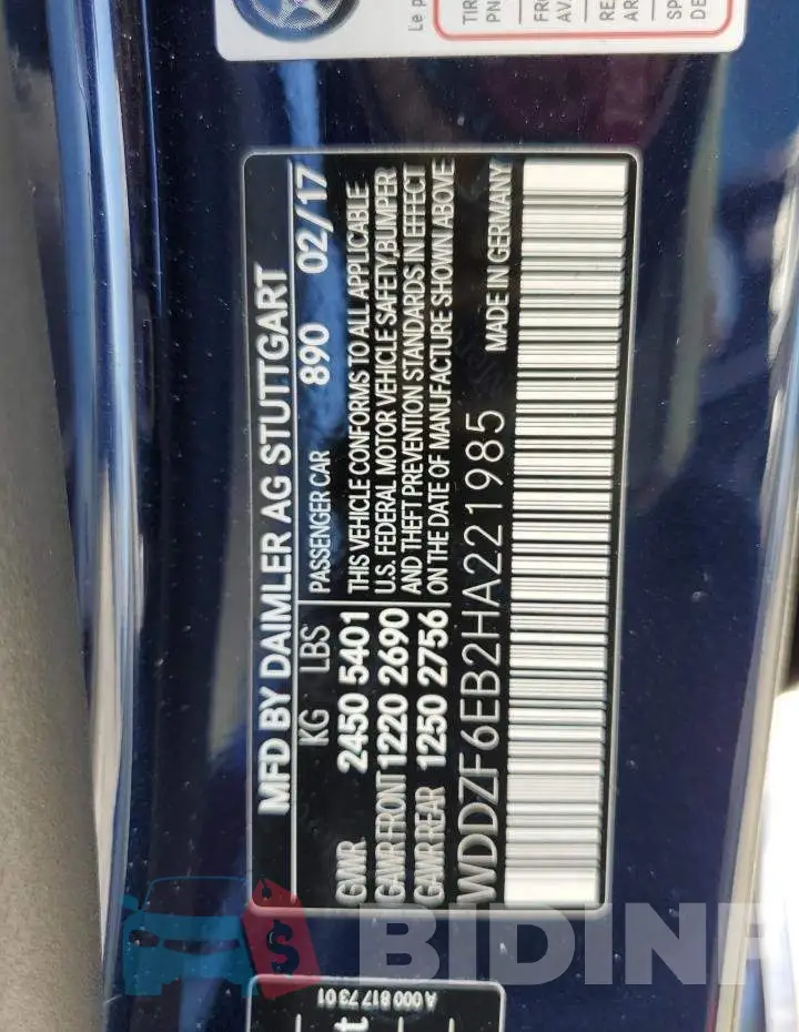 WDDZF6EB2HA221985 Photo# 13
