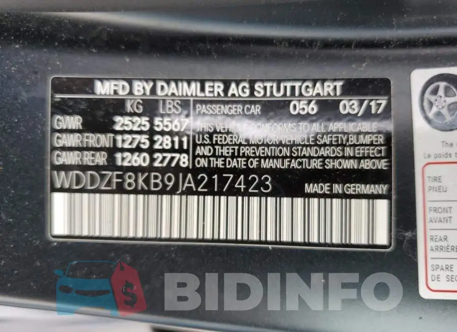 WDDZF8KB9JA217423 Photo# 12