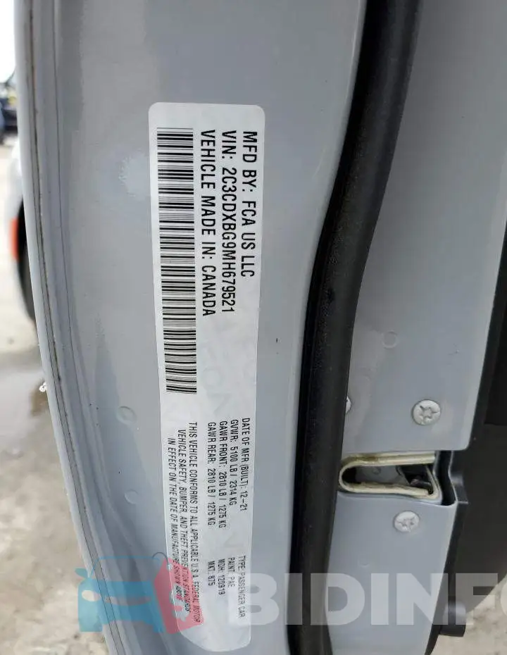2C3CDXBG9MH679521 Photo# 13