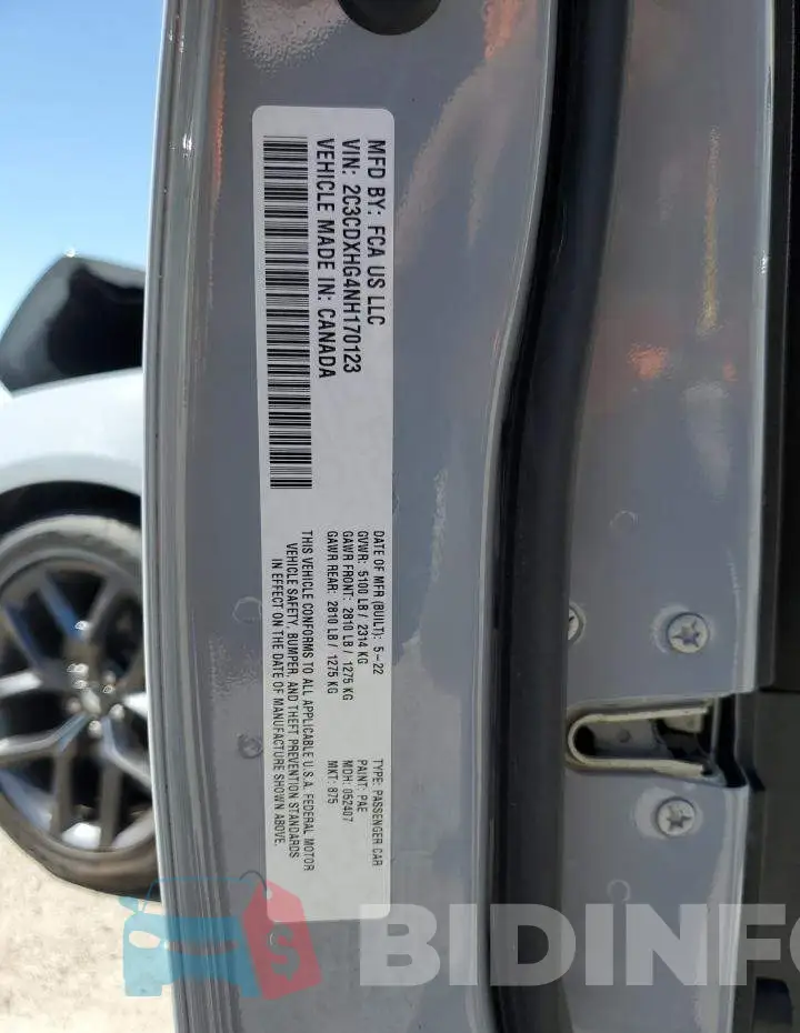 2C3CDXHG4NH170123 Photo# 12