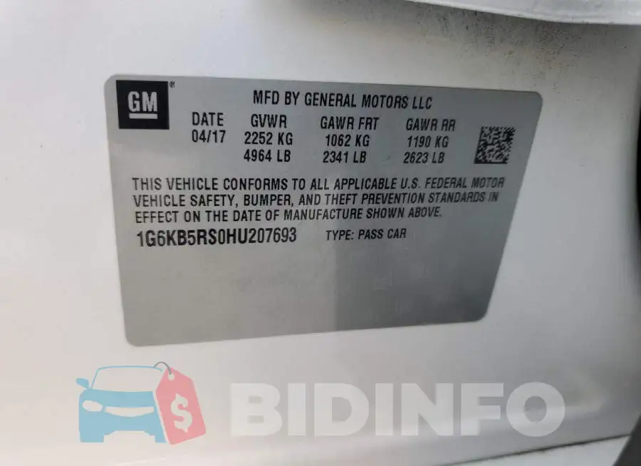 1G6KB5RS0HU207693 Photo# 13