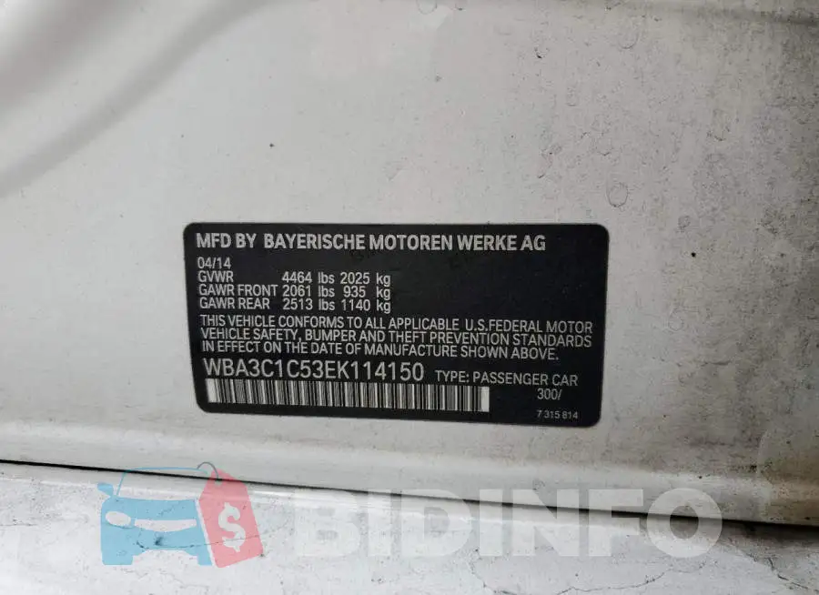 WBA3C1C53EK114150 Photo# 12