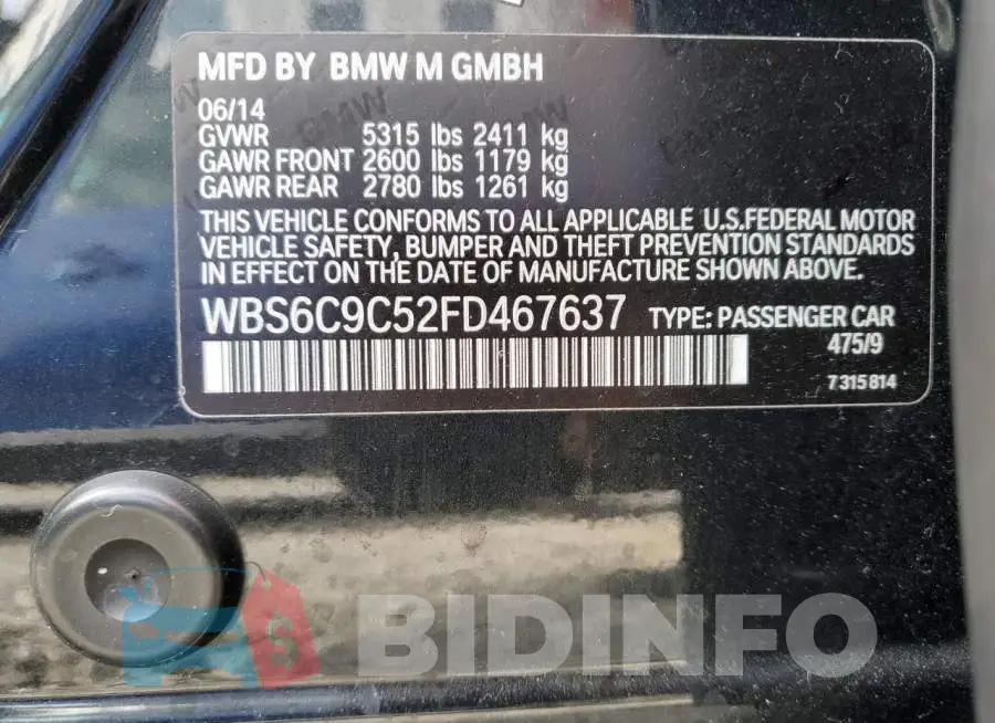 WBS6C9C52FD467637 Photo# 12