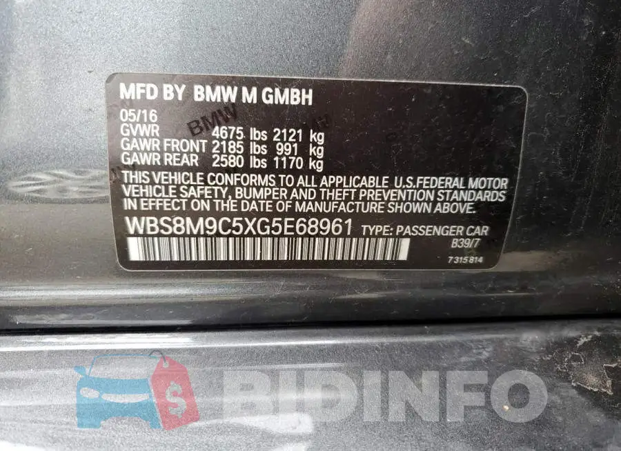 WBS8M9C5XG5E68961 Photo# 12