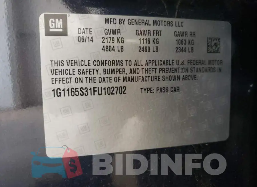 1G1165S31FU102702 Photo# 13