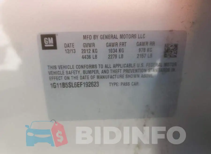 1G11B5SL6EF192623 Photo# 12