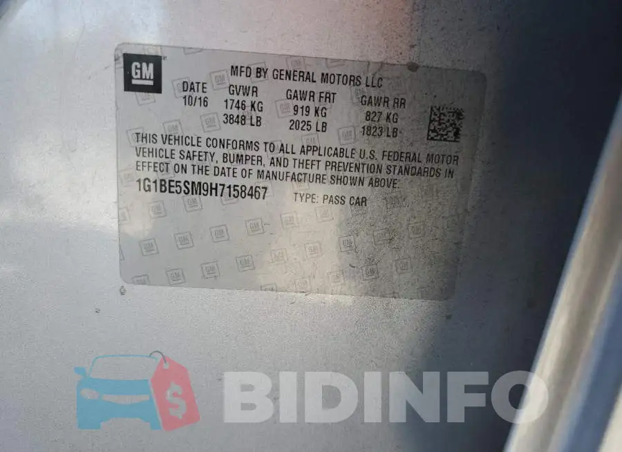 1G1BE5SM9H7158467 Photo# 12