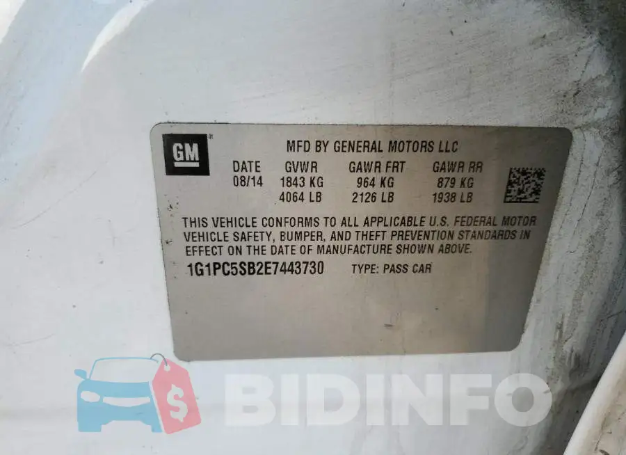 1G1PC5SB2E7443730 Photo# 13