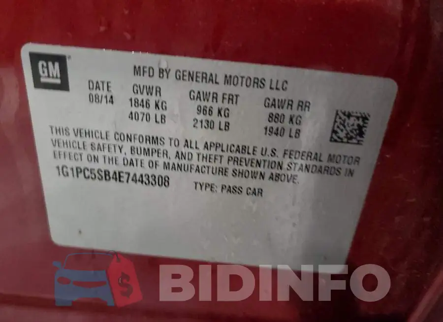 1G1PC5SB4E7443308 Photo# 12