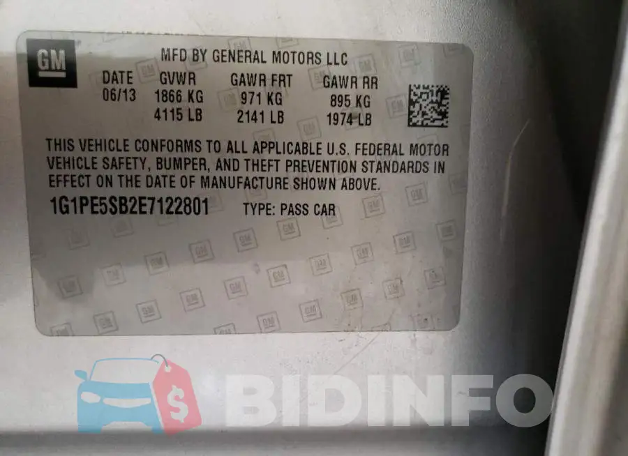 1G1PE5SB2E7122801 Photo# 12