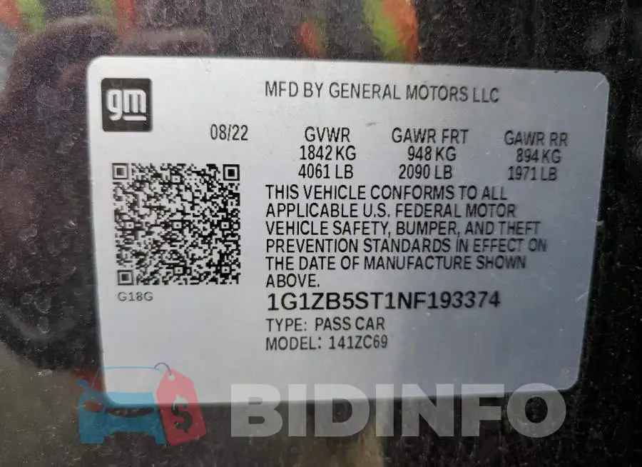 1G1ZB5ST1NF193374 Photo# 12