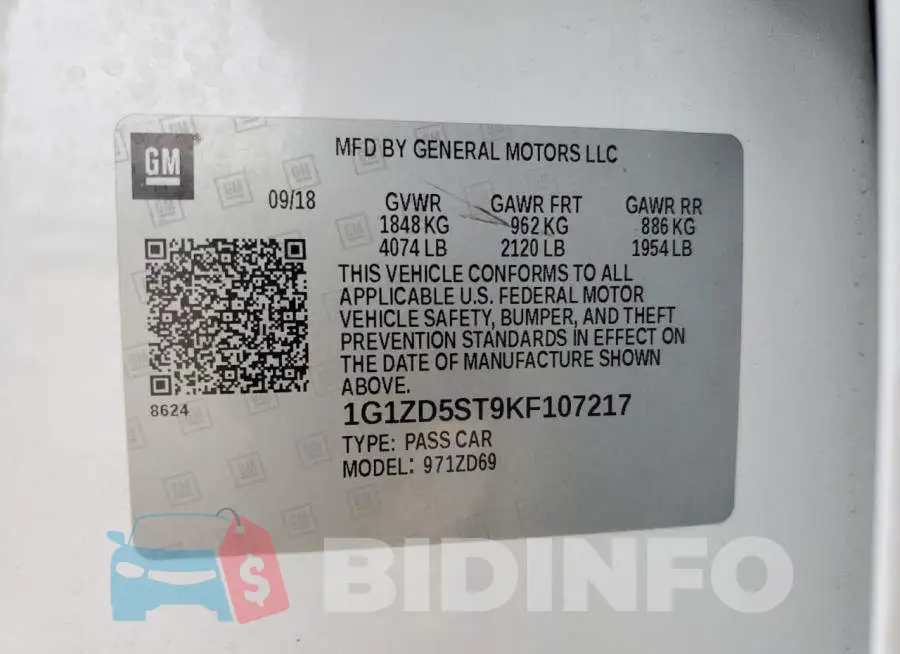 1G1ZD5ST9KF107217 Photo# 12