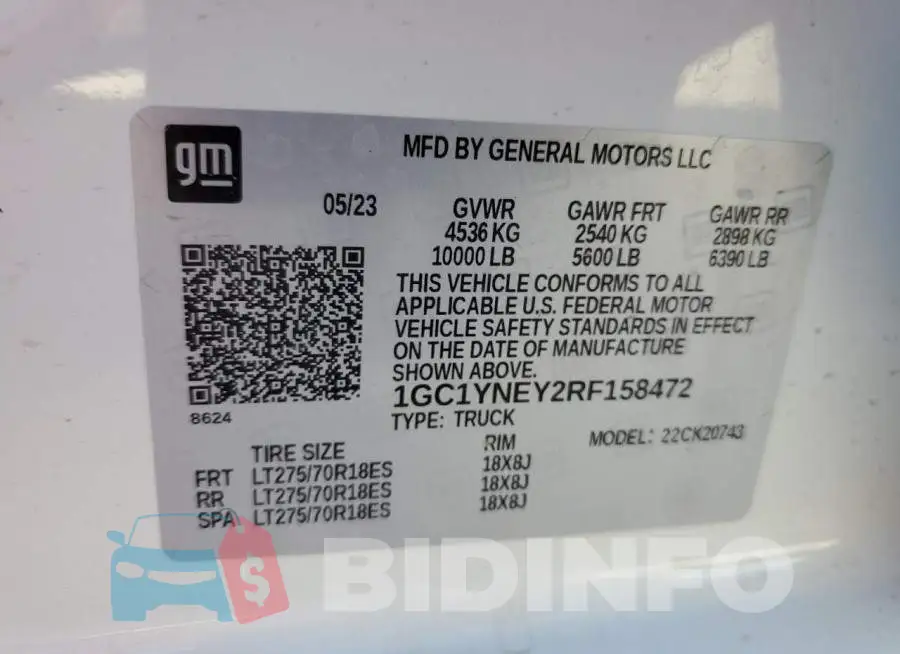 1GC1YNEY2RF158472 Photo# 12