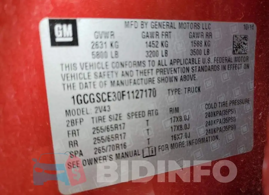 1GCGSCE30F1127170 Photo# 13