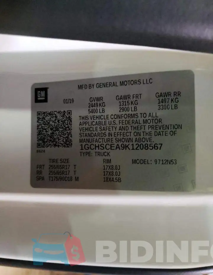 1GCHSCEA9K1208567 Photo# 12
